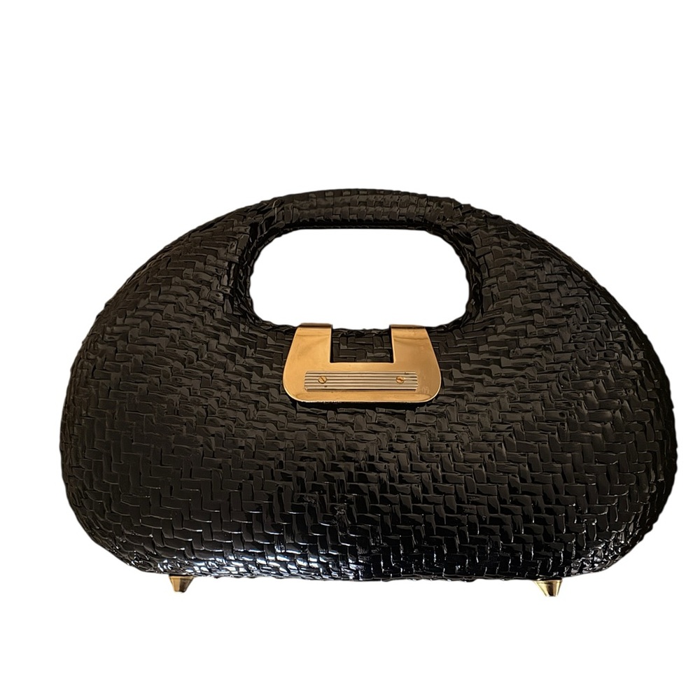 Elegant Black Woven Handbag